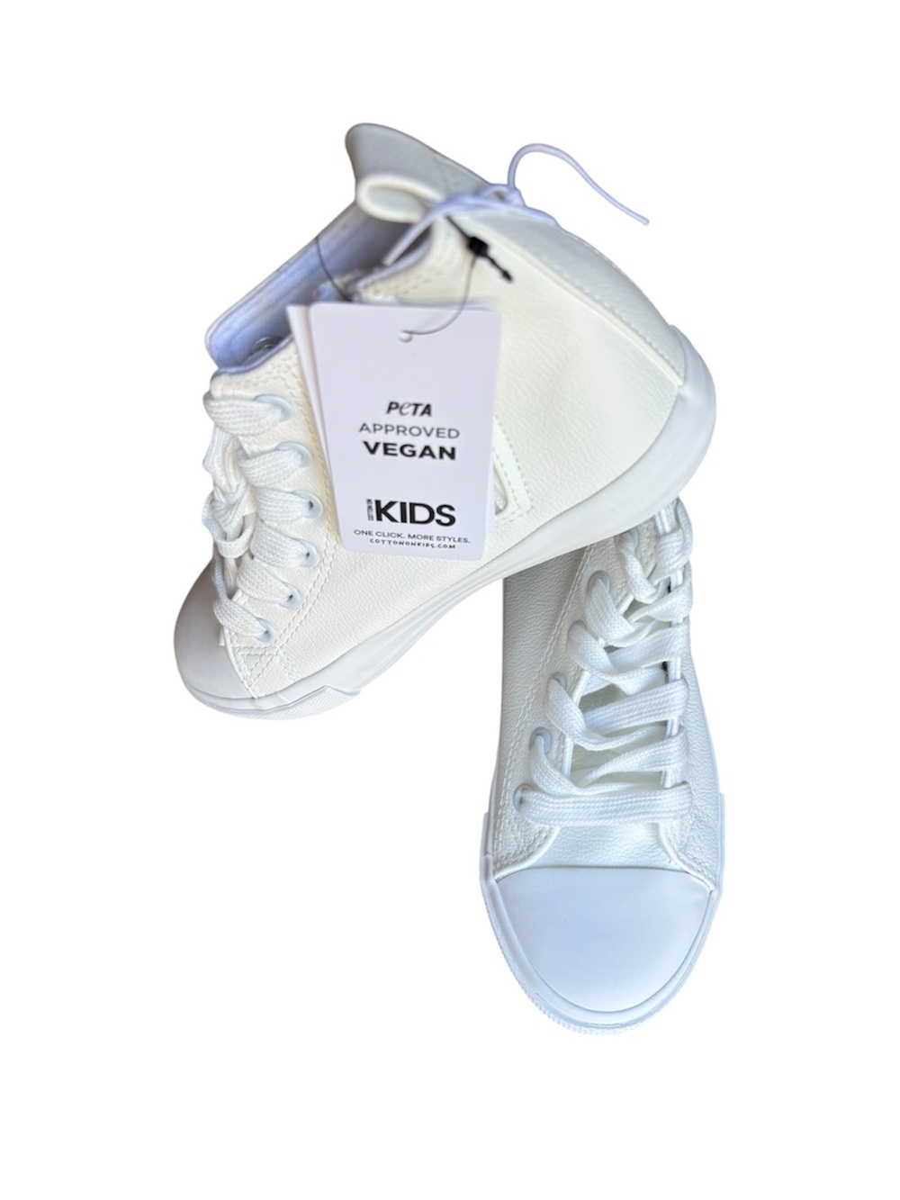 Cotton On Kids White High-Top Vegan Sneakers